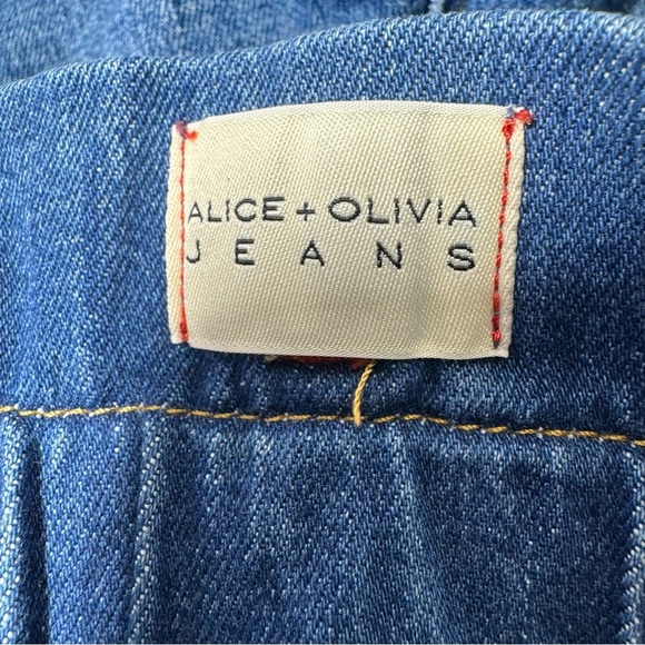 Alice + Olivia Rosemary Paper bag Denim Shorts Size 28 Missing Belt - Picture 12 of 14